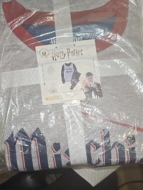 Warner Bros. Grey Tee with Red Trim and Navy Graphic